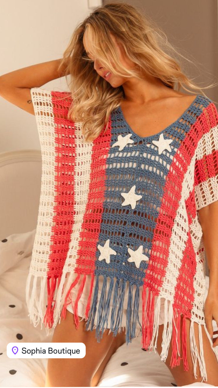 PATRIOTIC CROCHET CARDIGAN