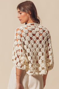 CROCHET CROPPED CARDIGAN