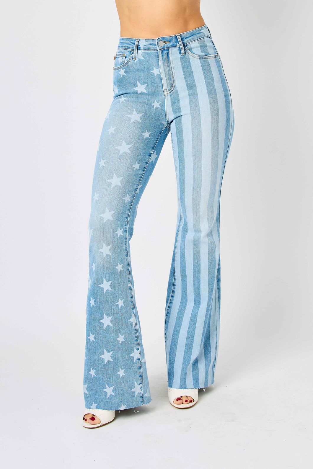 STARS AND STRIPES FLARED JEANS