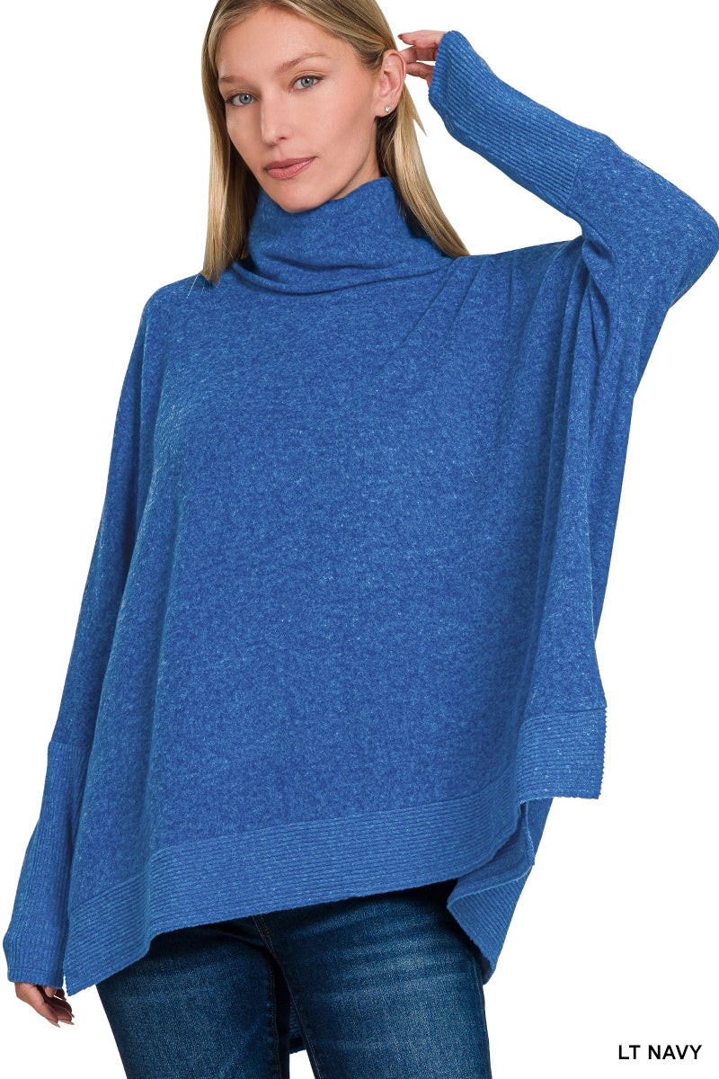 MELANGE COWL NECK SWEATER