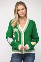 Load image into Gallery viewer, GOLF EMBROIDERED PATCH CARDIGAN
