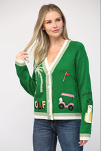 Load image into Gallery viewer, GOLF EMBROIDERED PATCH CARDIGAN
